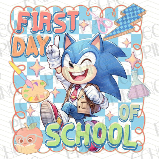 BTSG 186 - BLUE HEDGEHOG FIRST DAY OF SCHOOL SMILING
