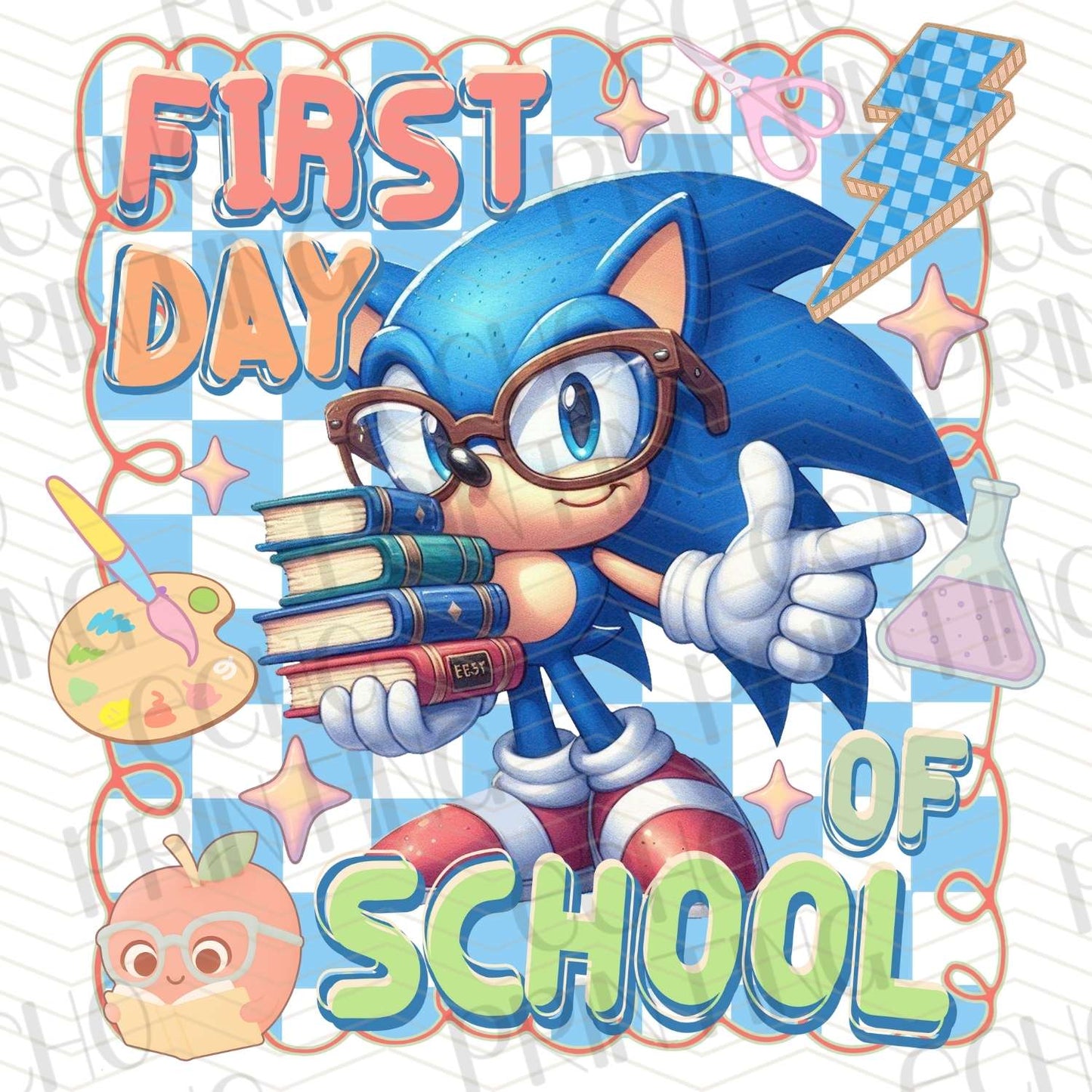 BTSG 191 - BLUE HEDGEHOG FIRST DAY OF SCHOOL