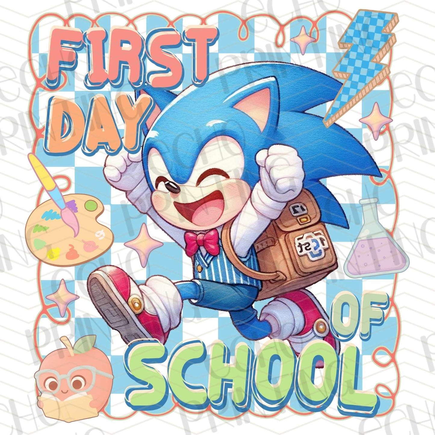 BTSG 193 - BLUE HEDGEHOG FIRST DAY OF SCHOOL JUMPING