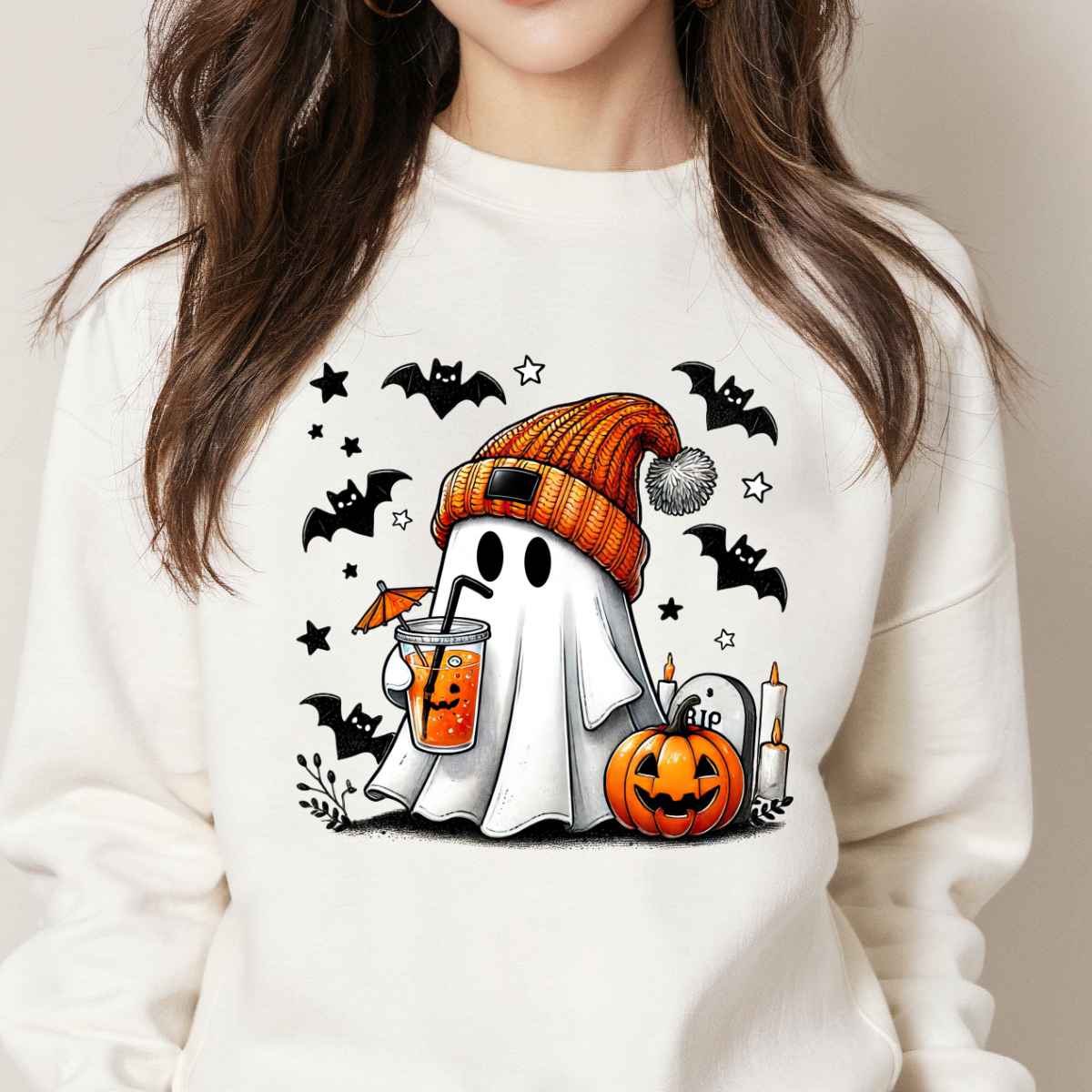 E45642 - Cute Ghost w/ Coffee