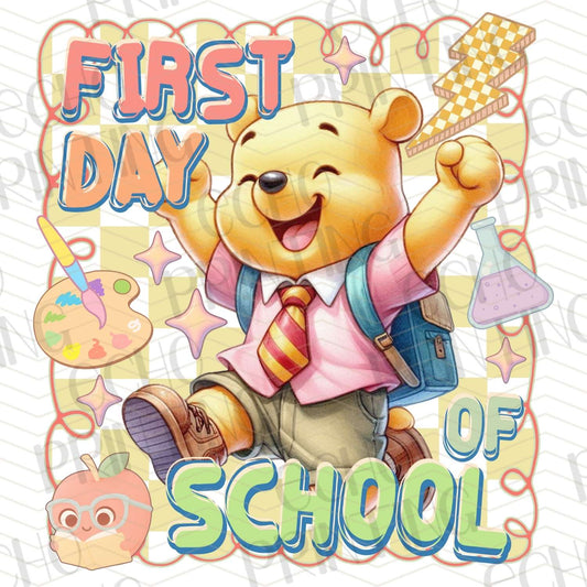 BTSG 201 - HONEY BEAR FIRST DAY OF SCHOOL PINK SHIRT
