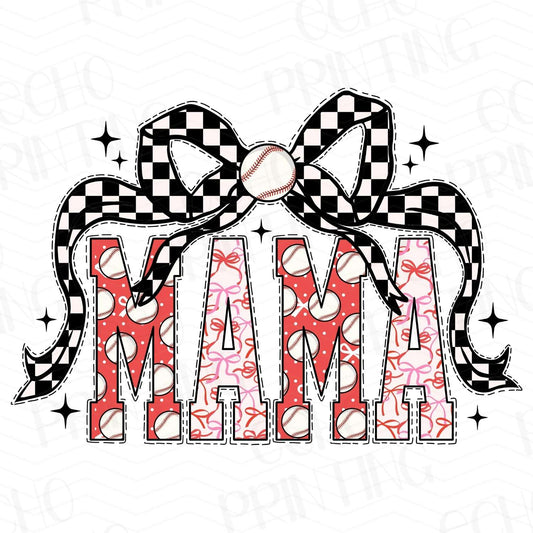 BSB 208 - MAMA WITH BASEBALL BOW AND STARS