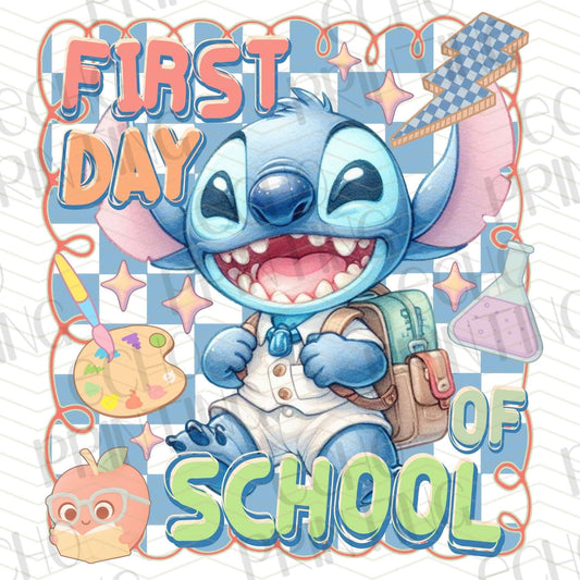 BTSG 225 - BLUE ALIEN FIRST DAY OF SCHOOL SMILING