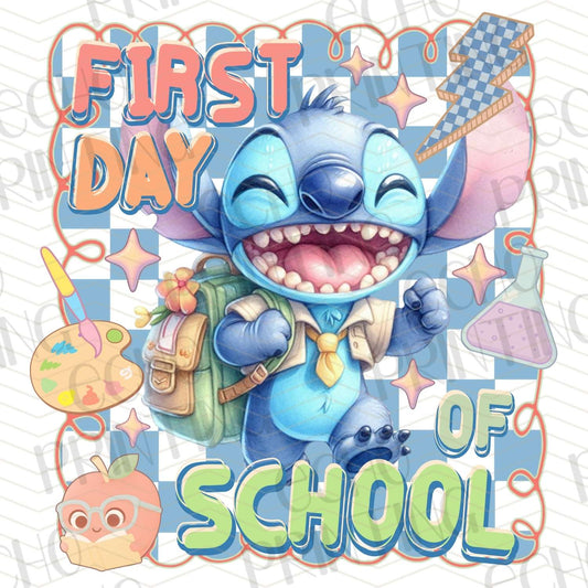 BTSG 227 - BLUE ALIEN FIRST DAY OF SCHOOL LAUGHING