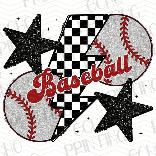 BSB 232 - BASEBALL WITH CHECKERED STARS