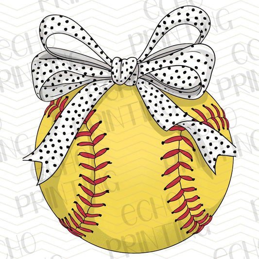 BSB 239 - SOFTBALL WITH POLKA DOT BOW