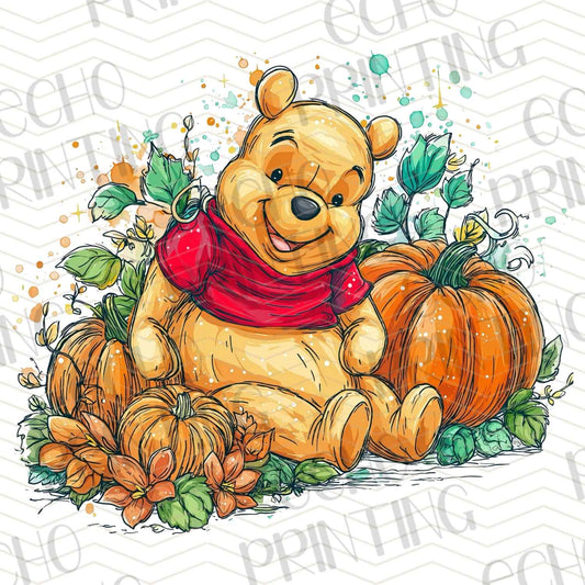 FLTK 344 –BEAR WITH FALL LEAVES AND SCARF