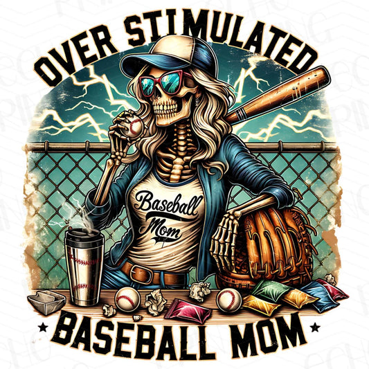 BSB 25 - OVERSTIMULATED BASEBALL MOM GRUNGE