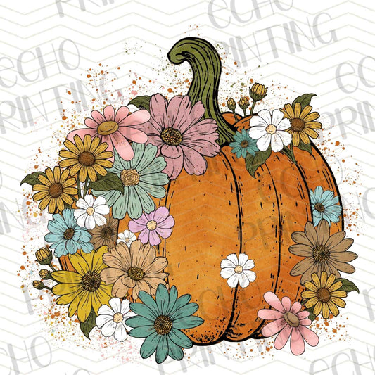 FLTK 348 – WATERCOLOR PUMPKIN WITH FLORAL ACCENTS