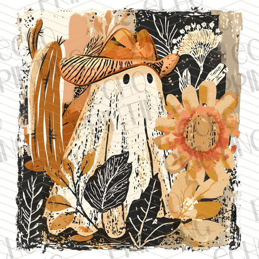 HLW 395 - CUTE GHOST WITH SUNFLOWER