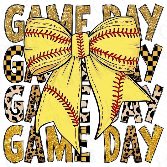 BSB 2 - YELLOW BASEBALL BOW GAME DAY