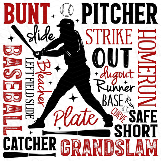 BSB 30 - BASEBALL WORD COLLAGE