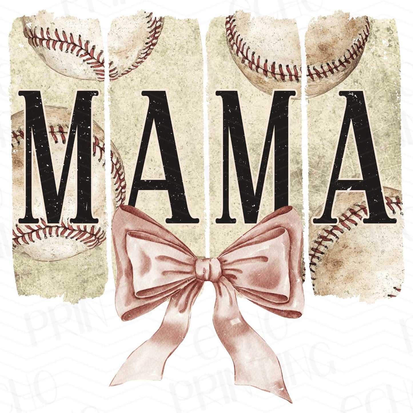 BSB 33 - MAMA BASEBALL BOW VINTAGE