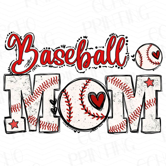BSB 36 - BASEBALL MOM WITH HEARTS AND LACES