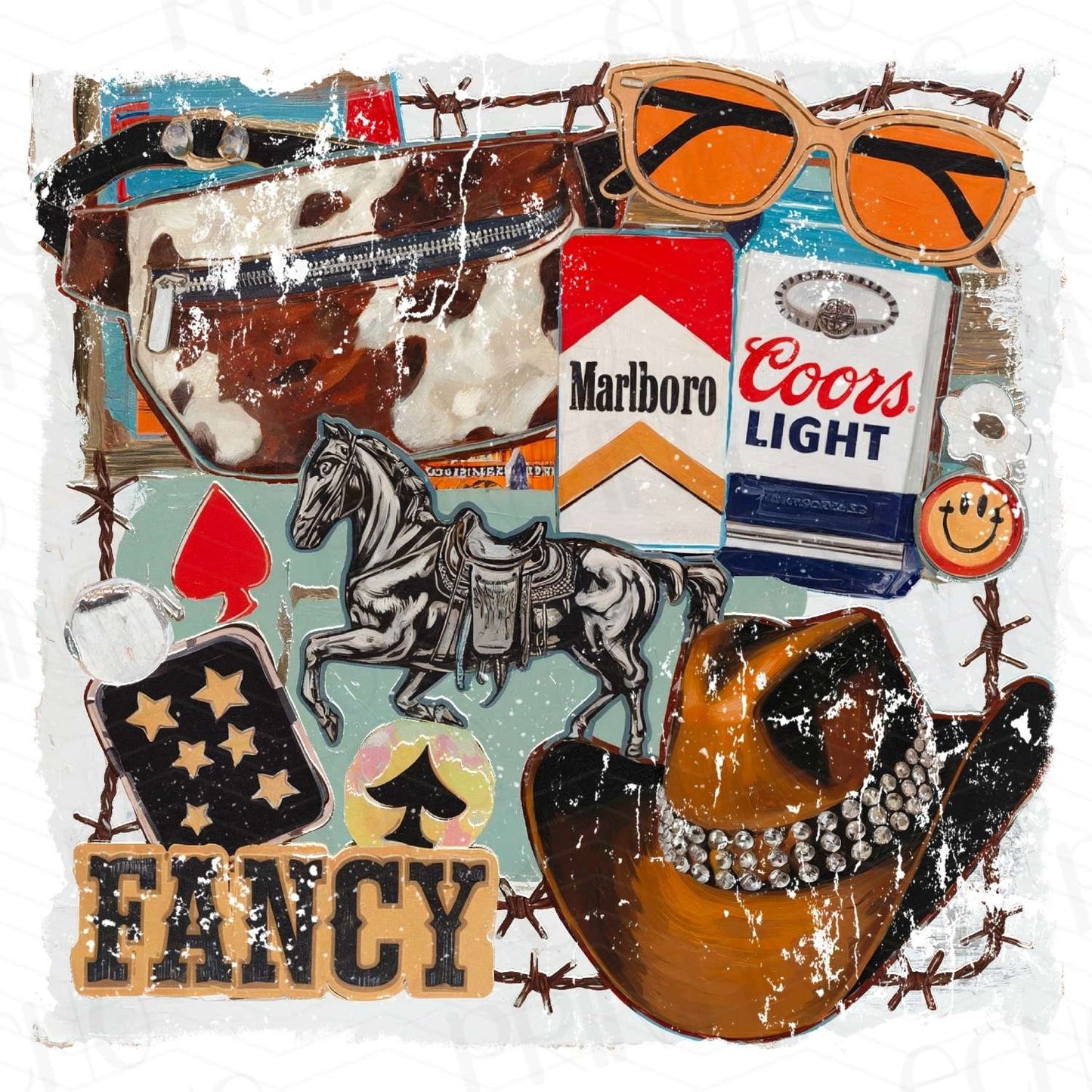 WSTNG 37 - COUNTRY COLLAGE FANCY COWGIRL