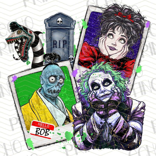 HLW 424 – RETRO HORROR MOVIE CHARACTERS COLLAGE