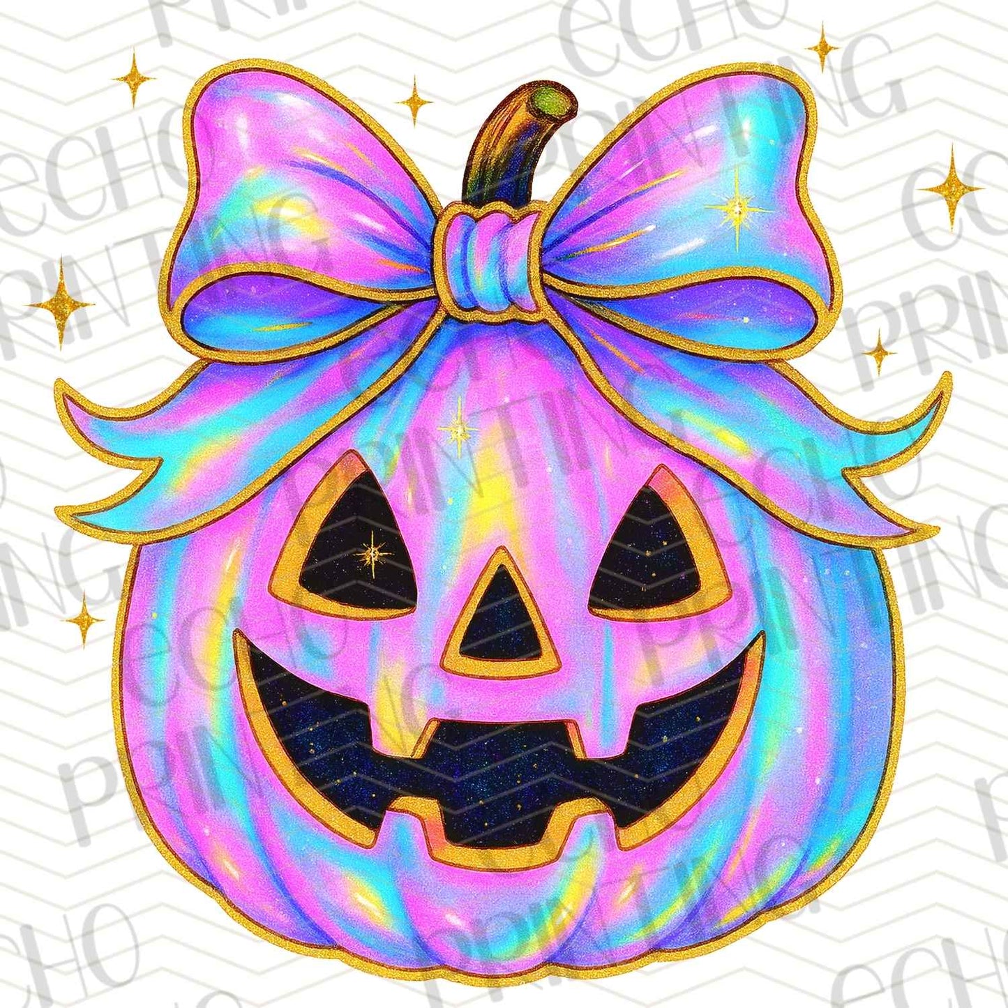 HLW 429 – RAINBOW PASTEL PUMPKIN WITH BOW FACE