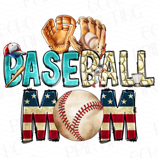 BSB 57 – PATRIOTIC BASEBALL MOM COLLAGE