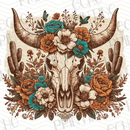 WSTNG 59 - WESTERN FLORAL SKULL