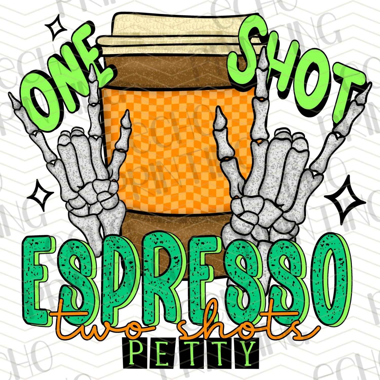 CFEG 65 – ORANGE ESPRESSO SHOT GLASS SKULL HAND