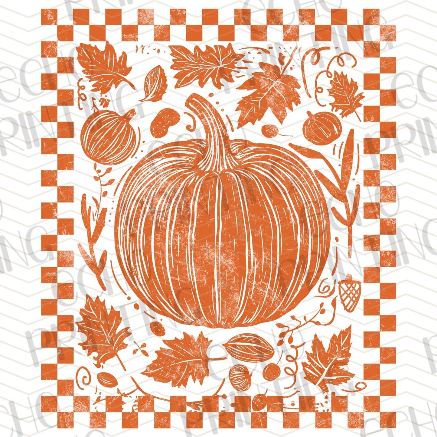 FLTK 329 - VINTAGE ORANGE CHECKERED FALL PUMPKIN