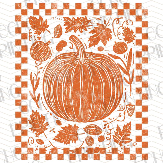 FLTK 329 - VINTAGE ORANGE CHECKERED FALL PUMPKIN