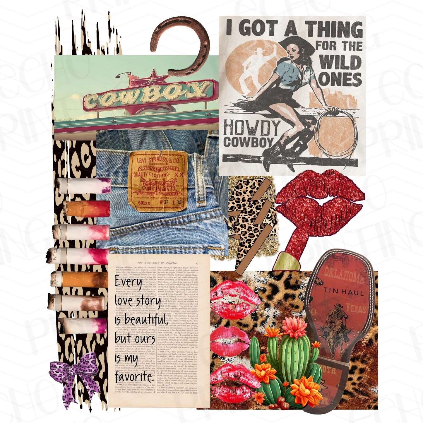 WSTNG 7 - WESTERN SCRAPBOOK STYLE COLLAGE