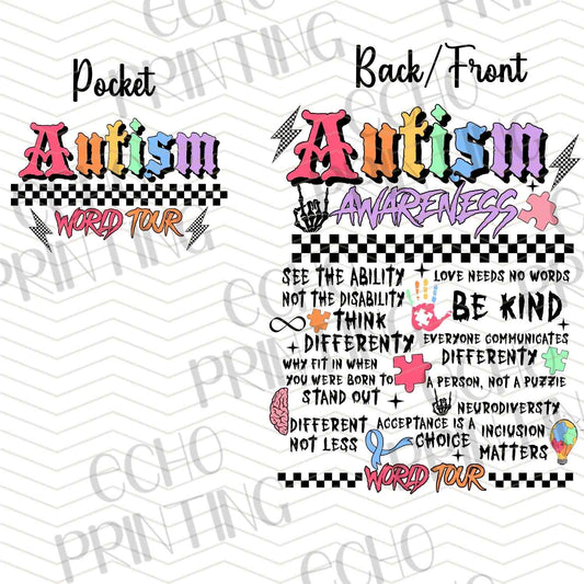 ATMSG 167 – AUTISM WORD COLLAGE | POCKET & BACK SOLD SEPERATELY