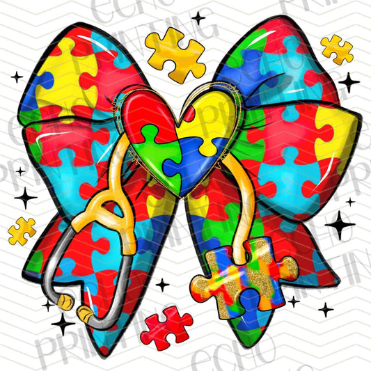 ATMSG 493 - PUZZLE HEART BOW