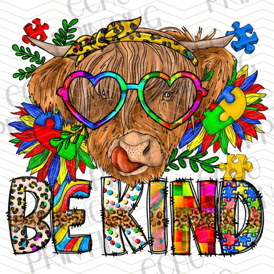 ATMSG 560 - BE KIND HIGHLAND COW