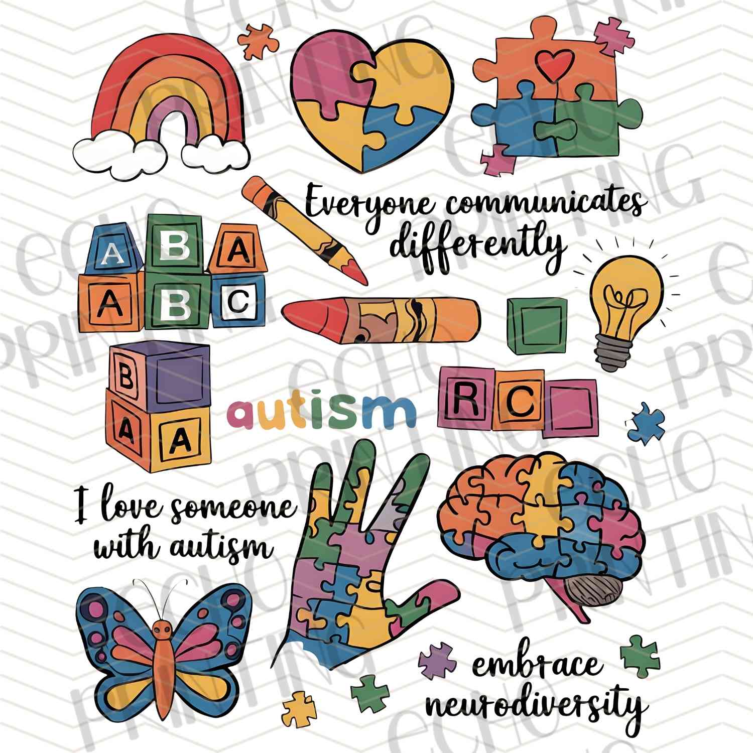 ATMSG 63 - AUTISM LEARNING ICONS – ECHO PRINTING