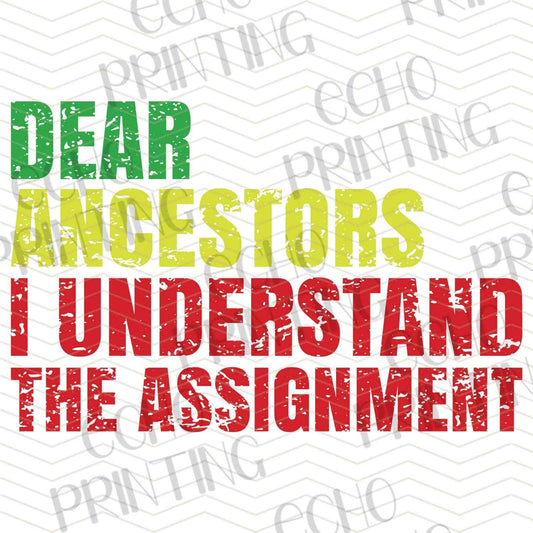 BHMG 166 – DEAR ANCESTORS I UNDERSTAND THE ASSIGNMENT