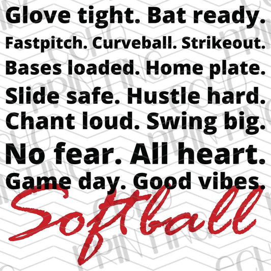 BSBG 102 - SOFTBALL WORD COLLAGE