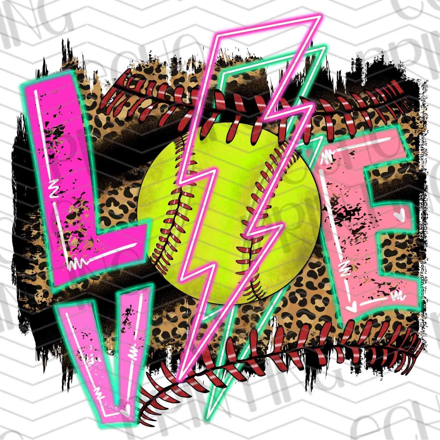 BSBG 105 - BRIGHT LOVE SOFTBALL WITH PINK NEON FLASH