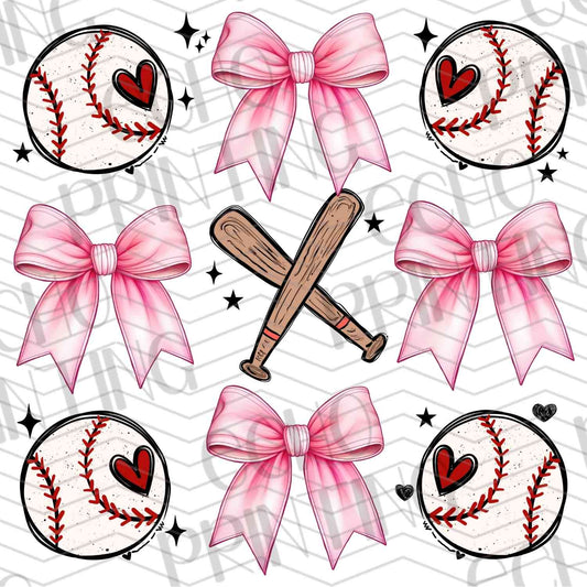 BSBG 10 - PINK BOWS AND BASEBALLS