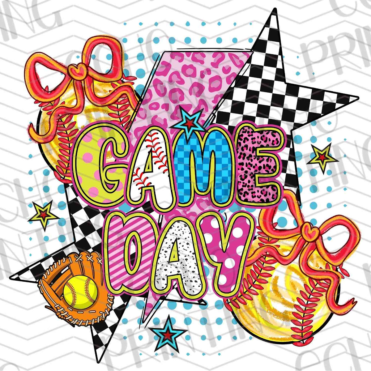 BSBG 117 - GAME DAY STAR ORANGE PINK