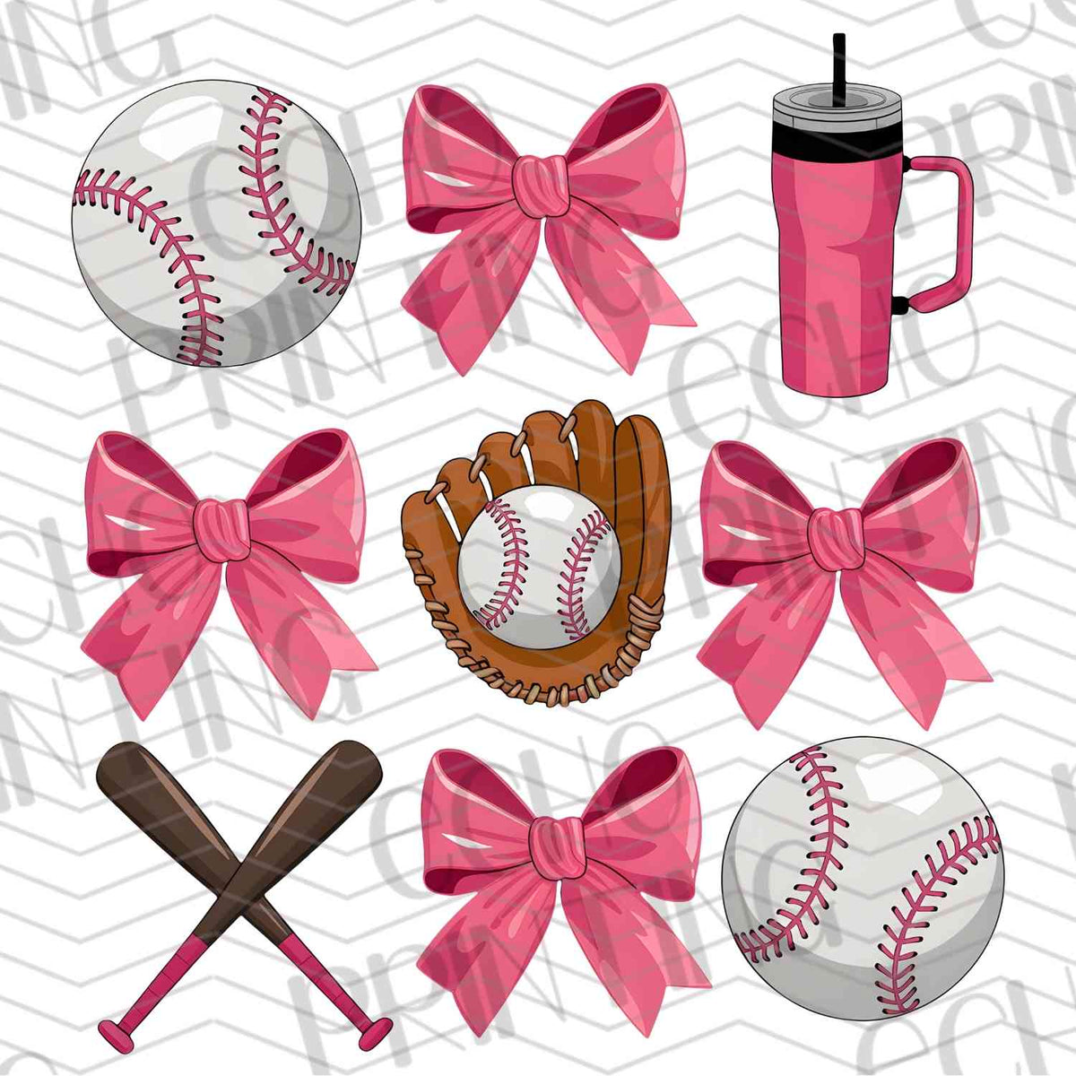 BSBG 127 - BASEBALL BOWS AND TUMBLER