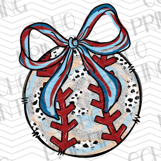 BSBG 171 - RED WHITE BLUE BASEBALL BOW