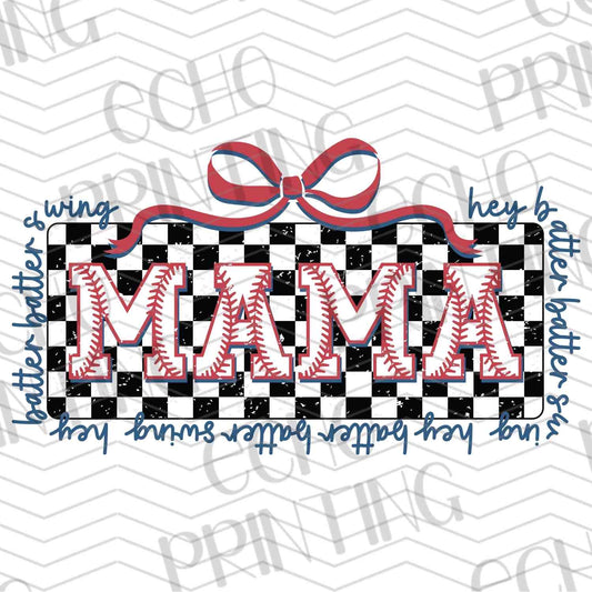 BSBG 179 - MAMA BASEBALL CHECKERED STRIPE
