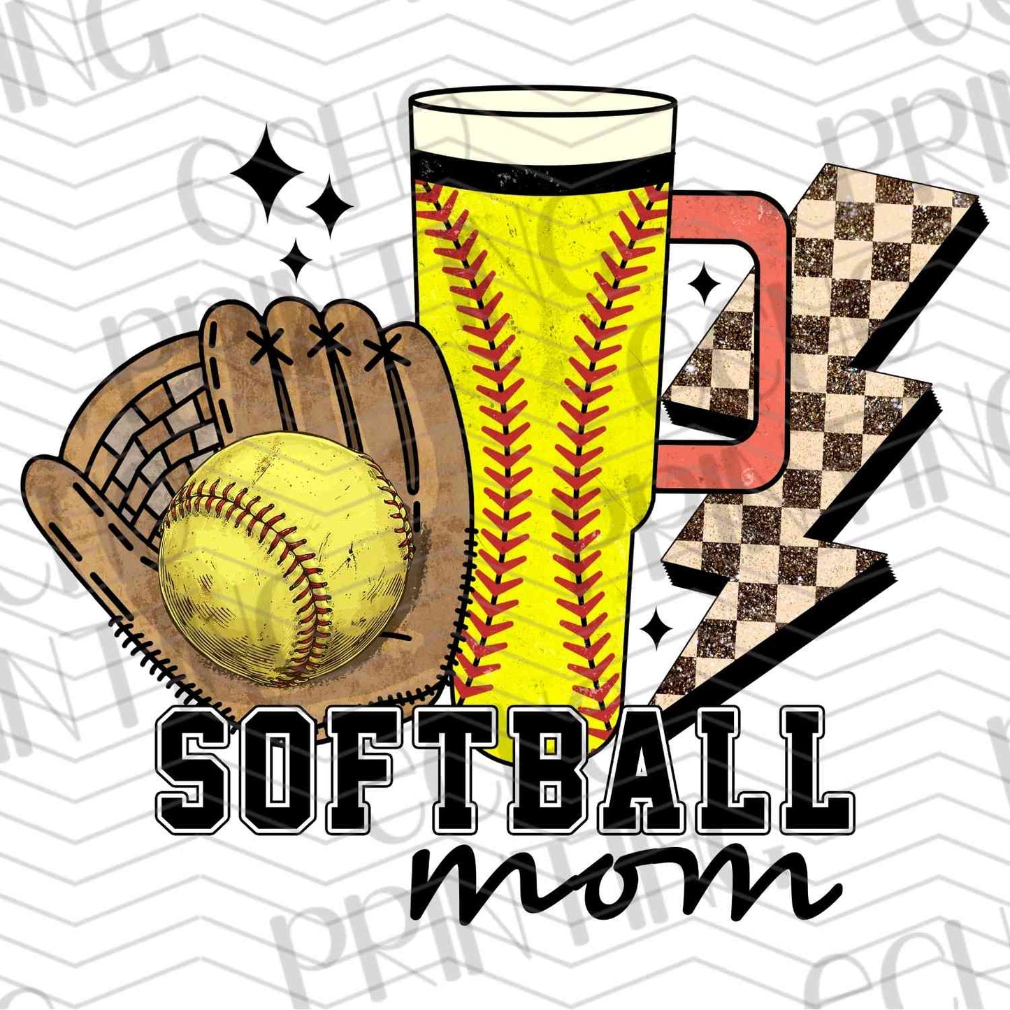BSBG 19 - SOFTBALL MOM WITH BEER AND GLOVE