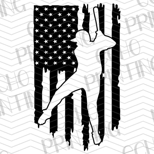 BSBG 203 - BASEBALL FLAG WITH PLAYER SILHOUETTE
