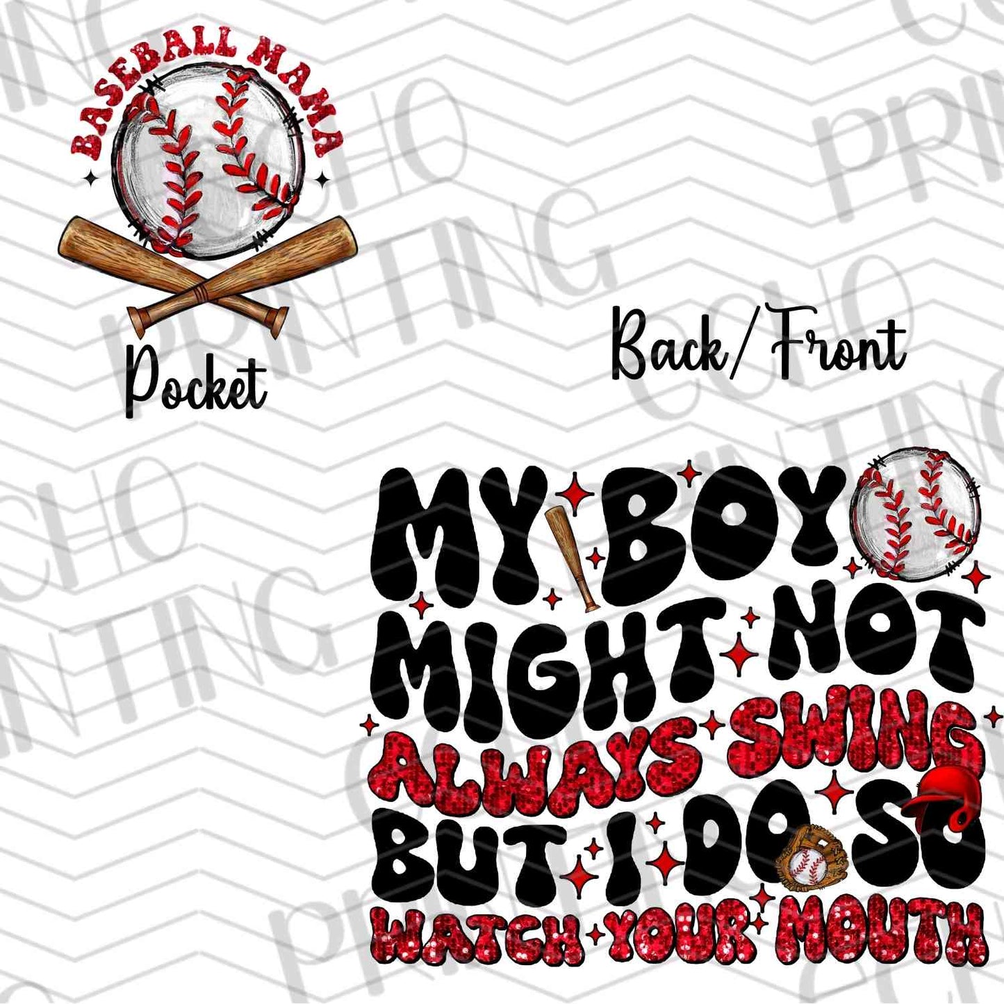 BSBG 228 - MY BOY MIGHT NOT ALWAYS SWING BUT I DO | POCKET & BACK SOLD SEPERATELY
