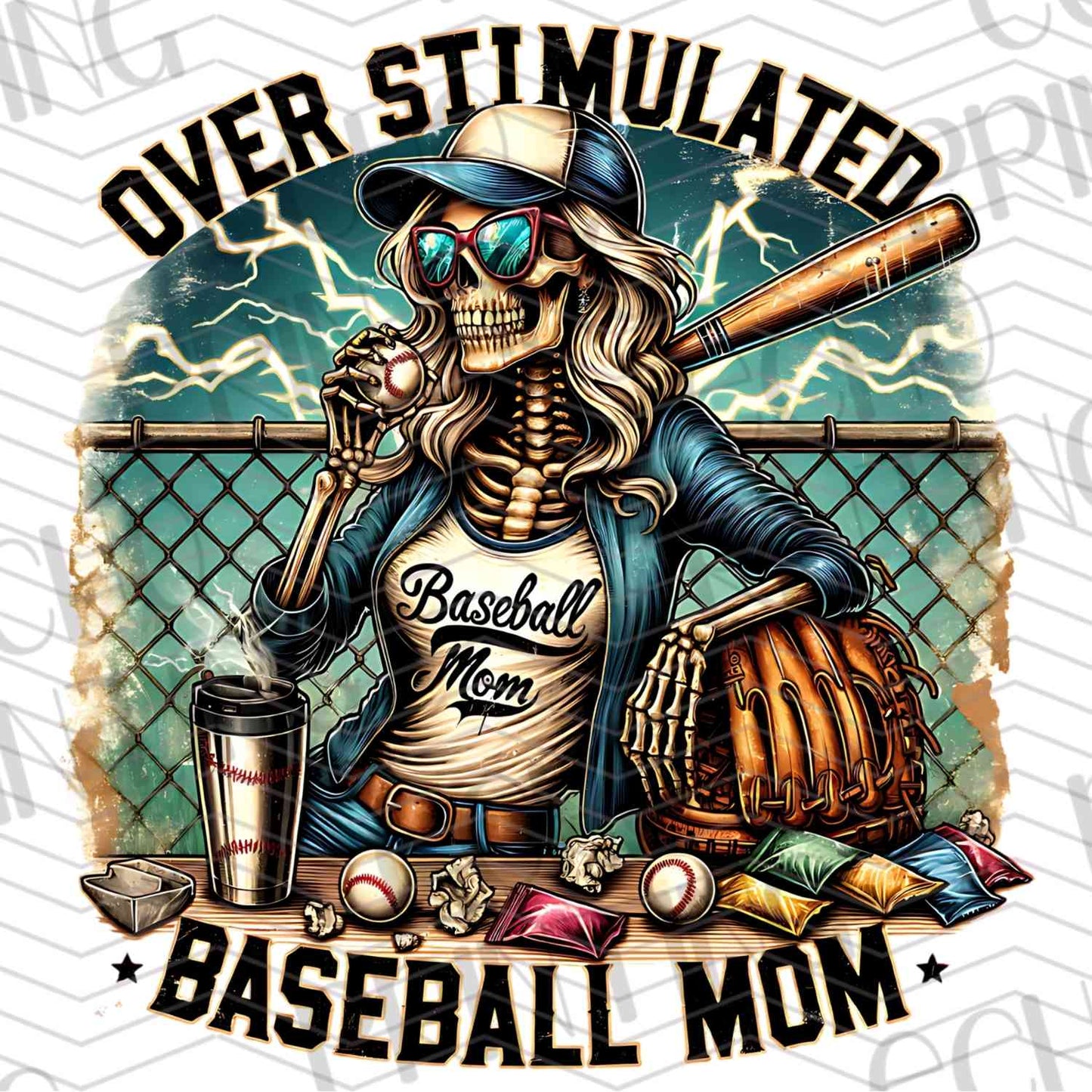 BSBG 25 - OVERSTIMULATED BASEBALL MOM GRUNGE
