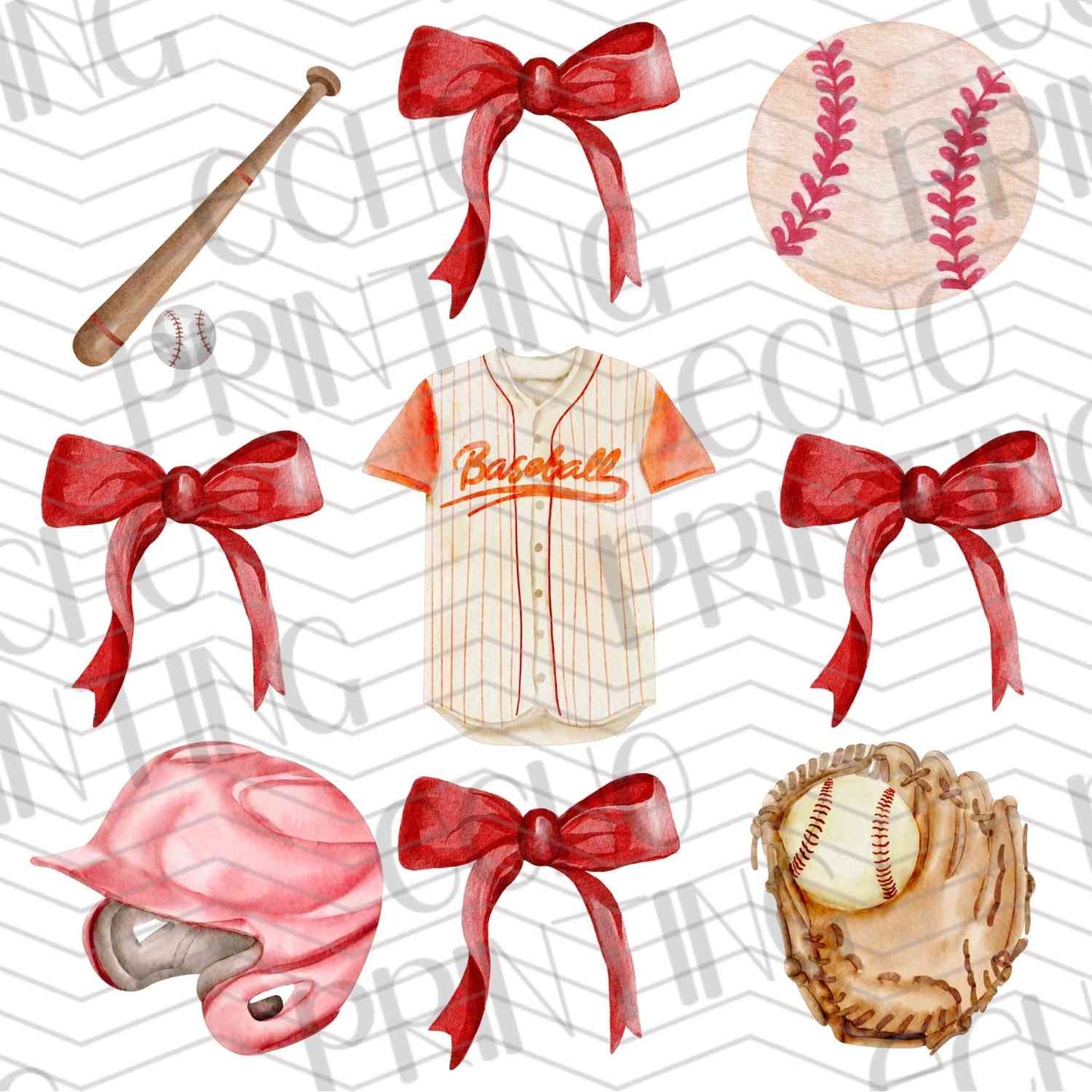 BSBG 28 - PINK BASEBALL GIRLY ELEMENTS
