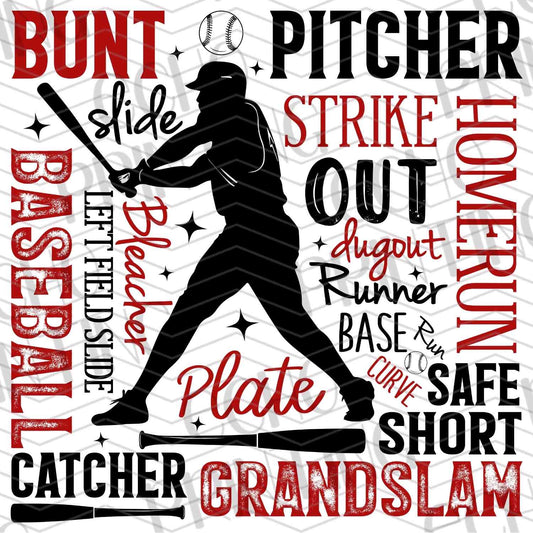 BSBG 30 - BASEBALL WORD COLLAGE