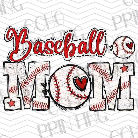 BSBG 36 - BASEBALL MOM WITH HEARTS AND LACES