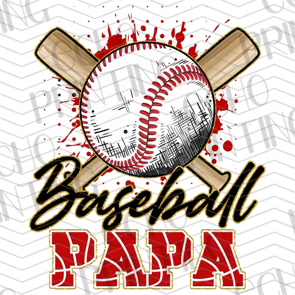 BSBG 38 - BASEBALL PAPA WITH CROSSED BATS