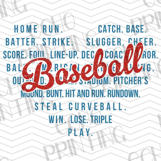 BSBG 49 - BASEBALL WORD COLLAGE TYPOGRAPHY