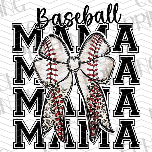 BSBG 54 - BASEBALL MAMA LEOPARD BOW
