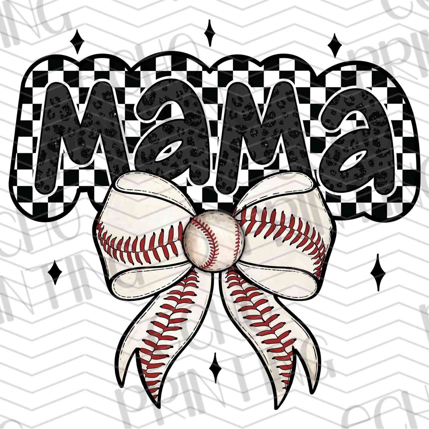 BSBG 66 – CHECKERED MAMA WITH BASEBALL BOW